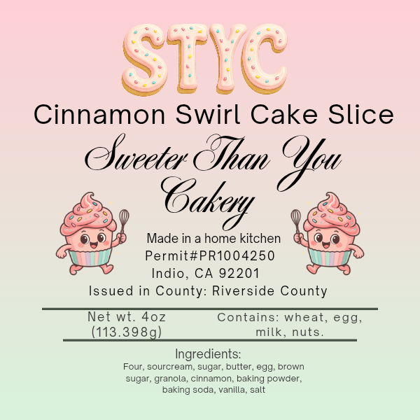 Cinnamon Swirl Cake Slice