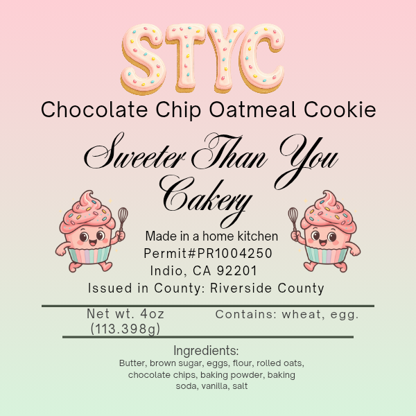 Chocolate Chip Oatmeal Cookie