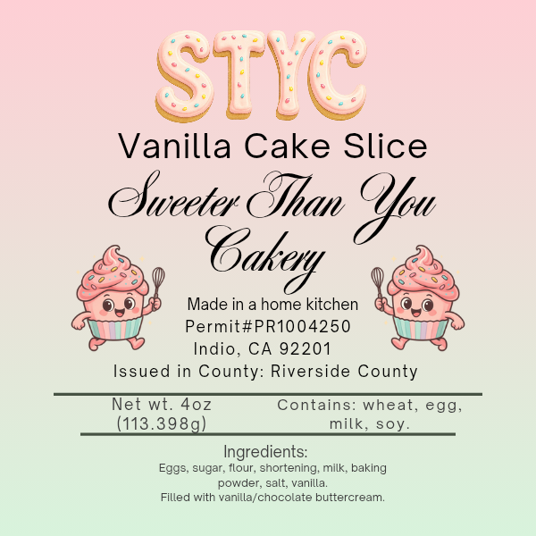 Vanilla Cake Slice