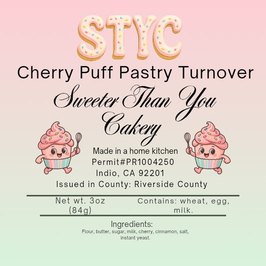 Cherry Puff Pastry Turnover