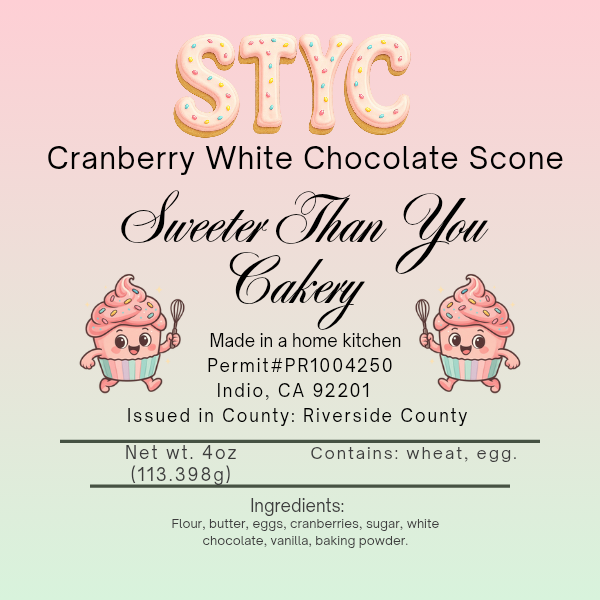 Cranberry White Chocolate Scone