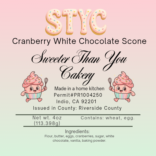 Cranberry White Chocolate Scone